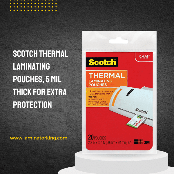 Scotch Thermal business card Laminating Pouches, 5 Mil Thick for Extra Protection